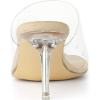 imageAllegra K Womens Clear Strap Open Toe Slip On Stiletto Heel Slide SandalsBeige