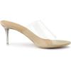 imageAllegra K Womens Clear Strap Open Toe Slip On Stiletto Heel Slide SandalsBeige