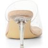 imageAllegra K Womens Clear Strap Open Toe Slip On Stiletto Heel Slide SandalsNude