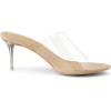 imageAllegra K Womens Clear Strap Open Toe Slip On Stiletto Heel Slide SandalsNude