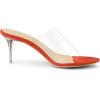 imageAllegra K Womens Clear Strap Open Toe Slip On Stiletto Heel Slide SandalsOrange