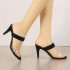 imageAllegra K Womens Clear Strap Stiletto Heel Slides SandalsBlack