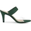 imageAllegra K Womens Clear Strap Stiletto Heel Slides SandalsGreen