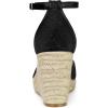 imageAllegra K Womens Closed Toe Espadrille Platform Heels Lace Wedge SandalsBlack