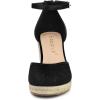 imageAllegra K Womens Closed Toe Espadrille Platform Heels Lace Wedge SandalsBlack