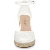 imageAllegra K Womens Closed Toe Espadrille Platform Heels Lace Wedge SandalsWhite
