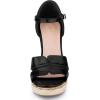 imageAllegra K Womens Cork Wedges Platform Wedge Heel SandalsBlack