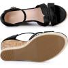 imageAllegra K Womens Cork Wedges Platform Wedge Heel SandalsBlack
