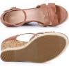 imageAllegra K Womens Cork Wedges Platform Wedge Heel SandalsBrown