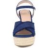 imageAllegra K Womens Denim Wedges Shoes Slingback Platform Wedge Heel SandalsBlue