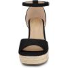 imageAllegra K Womens Espadrille Platform Ankle Strap Wedge Heel SandalsBlack