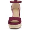 imageAllegra K Womens Espadrille Platform Ankle Strap Wedge Heel SandalsBurgundy