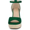 imageAllegra K Womens Espadrille Platform Ankle Strap Wedge Heel SandalsDark Green