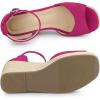 imageAllegra K Womens Espadrille Platform Ankle Strap Wedge Heel SandalsHot Pink