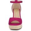 imageAllegra K Womens Espadrille Platform Ankle Strap Wedge Heel SandalsHot Pink