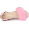 imageAllegra K Womens Espadrille Platform Heels Faux Fur Wedge SandalsPink