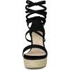 imageAllegra K Womens Espadrille Platform Lace Up Wedge Heels SandalsBlack