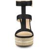 imageAllegra K Womens Espadrille Strappy Platform Wedges SandalsBlack