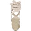 imageAllegra K Womens Espadrilles Platform Heels Lace Up Wedge SandalsBeige