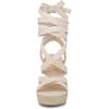 imageAllegra K Womens Espadrilles Platform Heels Lace Up Wedge SandalsBeige
