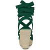 imageAllegra K Womens Espadrilles Platform Heels Lace Up Wedge SandalsGreen