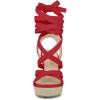 imageAllegra K Womens Espadrilles Platform Heels Lace Up Wedge SandalsRed
