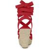 imageAllegra K Womens Espadrilles Platform Heels Lace Up Wedge SandalsRed