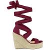 imageAllegra K Womens Espadrilles Platform Sandals Lace Up Open Toe Wedges HeelsBurgundy