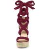 imageAllegra K Womens Espadrilles Platform Sandals Lace Up Open Toe Wedges HeelsBurgundy