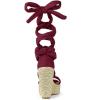 imageAllegra K Womens Espadrilles Platform Sandals Lace Up Open Toe Wedges HeelsBurgundy
