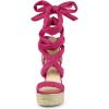 imageAllegra K Womens Espadrilles Platform Sandals Lace Up Open Toe Wedges HeelsHot Pink