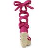 imageAllegra K Womens Espadrilles Platform Sandals Lace Up Open Toe Wedges HeelsHot Pink