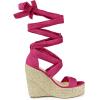 imageAllegra K Womens Espadrilles Platform Sandals Lace Up Open Toe Wedges HeelsHot Pink