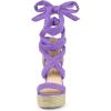 imageAllegra K Womens Espadrilles Platform Sandals Lace Up Open Toe Wedges HeelsPurple