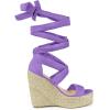 imageAllegra K Womens Espadrilles Platform Sandals Lace Up Open Toe Wedges HeelsPurple