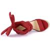 imageAllegra K Womens Espadrilles Platform Sandals Lace Up Open Toe Wedges HeelsRed