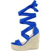 imageAllegra K Womens Espadrilles Platform Sandals Lace Up Open Toe Wedges HeelsRoyal Blue