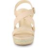 imageAllegra K Womens Espadrilles Platform Slingback Beige Wedges Sandals 9 M US