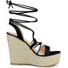 imageAllegra K Womens Espadrilles Platform Wedges Heel Lace Up SandalsBlack