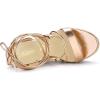 imageAllegra K Womens Espadrilles Platform Wedges Heel Lace Up SandalsRose Gold