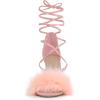 imageAllegra K Womens Faux Fur Stiletto Heel Lace Up Heels SandalsPink