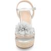 imageAllegra K Womens Flower Platform Espadrilles Wedge Heel SandalsSilver