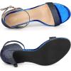 imageAllegra K Womens Glitter Ankle Strap Stiletto Heel SandalsBlack Blue