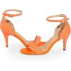 imageAllegra K Womens Glitter Ankle Strap Stiletto Heel SandalsOrange