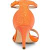 imageAllegra K Womens Glitter Ankle Strap Stiletto Heel SandalsOrange