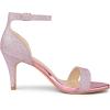 imageAllegra K Womens Glitter Ankle Strap Stiletto Heel SandalsPink