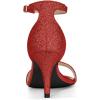 imageAllegra K Womens Glitter Ankle Strap Stiletto Heel SandalsRed