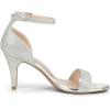 imageAllegra K Womens Glitter Ankle Strap Stiletto Heel SandalsSilver