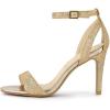 imageAllegra K Womens Glitter Ankle Strap Stiletto High Heel SandalsGold