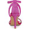 imageAllegra K Womens Glitter Ankle Strap Stiletto High Heel SandalsHot Pink